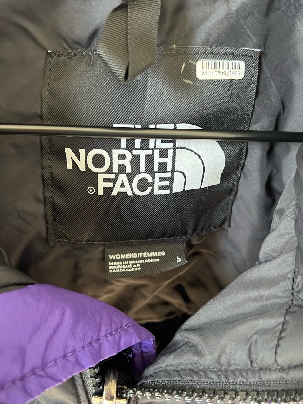 The North Face Favorite 1996 Retro Nuptse Puffer Jacket in Purple and Black - Picture 5 of 6